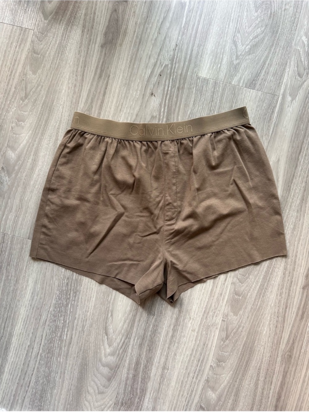 Calvin Klein | CK Black Lounge Sleep Shorts in Olive Brown (Small)